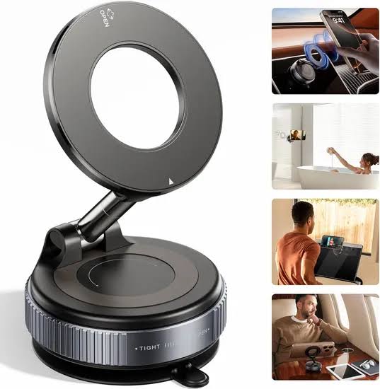 🚗📱 360° Rotating Car Phone Holder – Secure Grip & Hands-Free Driving